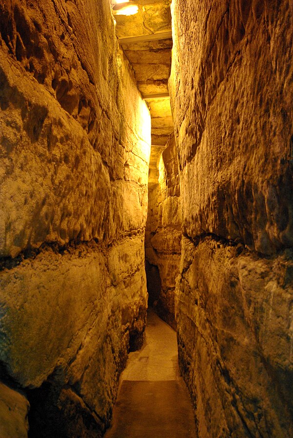 Hasmonean Channel at the northern end of the Western Wall tunnel