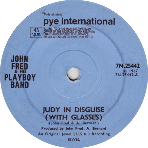 File:Judy in Disguise (With Glasses) by John Fred & His Playboy Band UK vinyl single.png