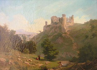 Les ruines du château de Ventadour, tableau de Jules Thibon.