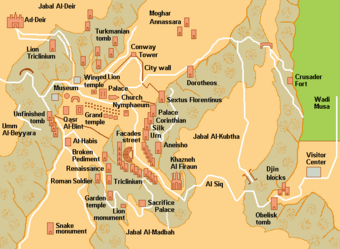 ancient city of petra map