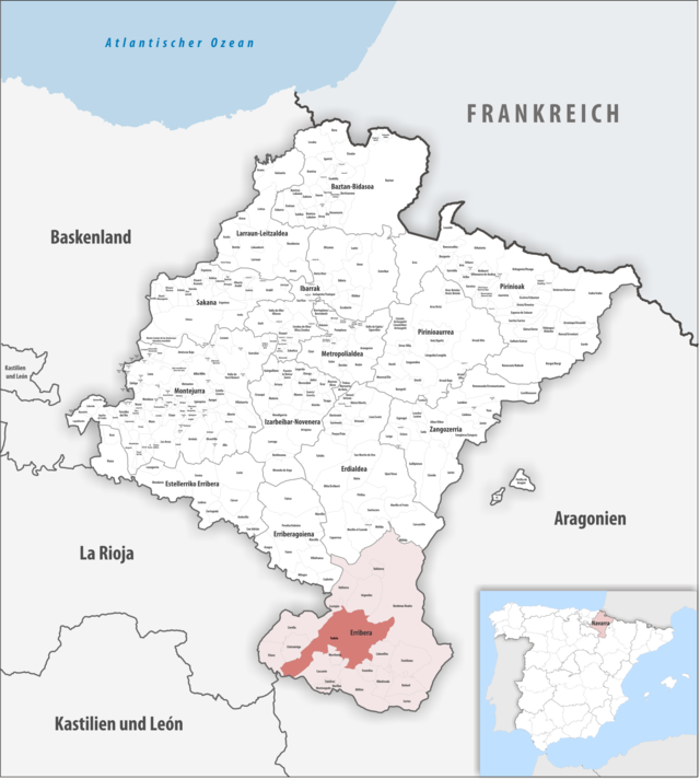 Kommunens läge i provinsen Navarra