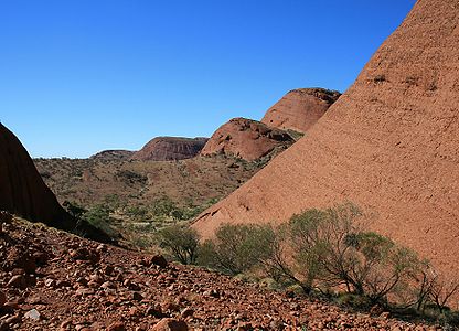 A view from The Valley of The Winds in Kata Tjuta, central Australia.