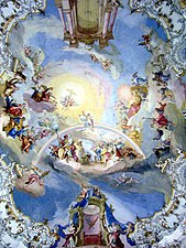 Ceiling of the Wieskirche by Johann Baptist Zimmermann (1745–54)