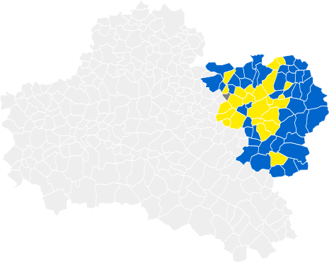 Second round results by commune Legislatives Loiret-4 2017 T2.svg