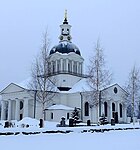 Landskyrkan i vinterskrud.