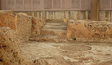 Remains of stairway in the proto-palace House of the Tiles, 2500–2300 BC.