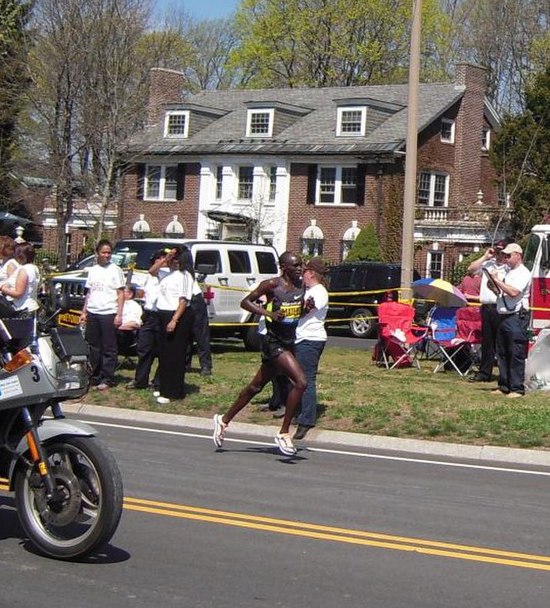 Men's runner-up Levy Matebo at Heartbreak Hill.