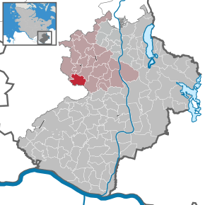 Poziția Linau pe harta districtului Herzogtum Lauenburg