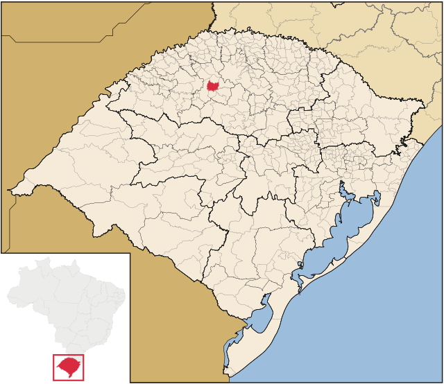 Localização de Ajuricaba no Rio Grande do Sul