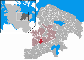 Poziția Löptin pe harta districtului Plön