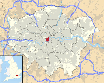 Location of the Westminster area in London