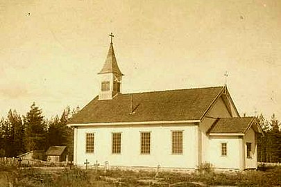 View of the church before the 1954 tower was built.