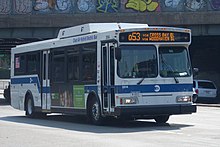 Q53 Limited Bus via Woodhaven and Cross Bay Boulevards prior to its 2017 conversion to a Select Bus Service route MTA Bus Company Orion VII 3614 on the Q53.JPG