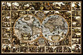 A 1617 untitled double hemisphere world map created by Claes Jansz Visscher