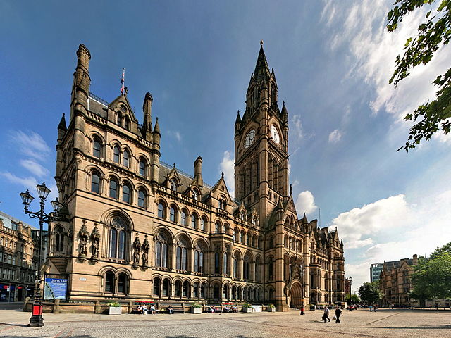 Albert Square, overlooked by Manchester Town Hall