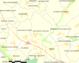 Mapa obce Nouvion-et-Catillon