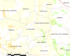 Mapa obce Le Carlaret