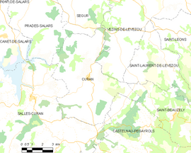 Mapa obce Curan