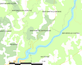 Mapa obce Saint-Martial-Entraygues