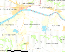 Mapa obce Mouliets-et-Villemartin