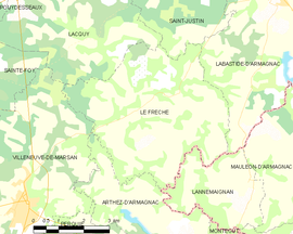 Mapa obce Le Frêche