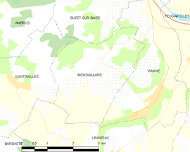 Mapa obce Mongaillard