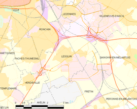 Mapa obce Lesquin