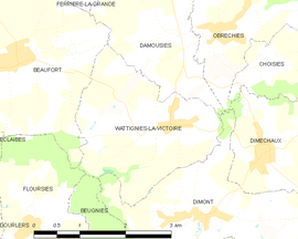 Mapa obce Wattignies-la-Victoire