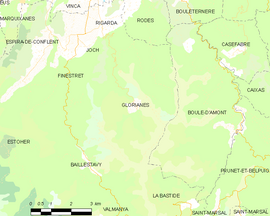 Mapa obce Glorianes