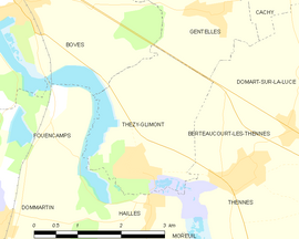 Mapa obce Thézy-Glimont