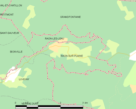 Mapa obce Raon-sur-Plaine