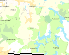 Mapa obce Boron