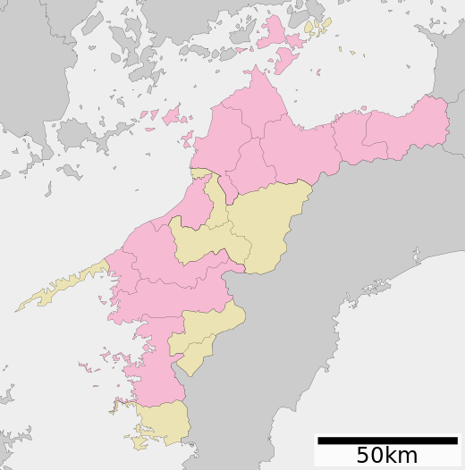 Kaart van de prefectuur Ehime