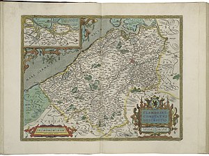 300px map of flanders and inset map of part of zeeland by abraham ortelius