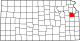 Map of Kansas highlighting Douglas County.svg
