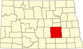 Locatie van Stutsman County in North Dakota