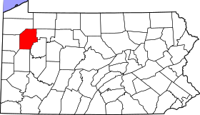 Map of Pennsylvania highlighting Venango County.svg