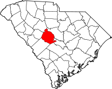 Location of Lexington County in South Carolina Map of South Carolina highlighting Lexington County.svg