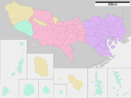 Kaart van de prefectuur Tokyo
