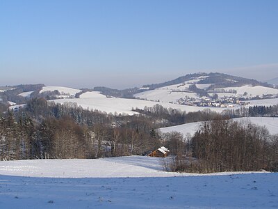 Collines de Metylovice en hiver.
