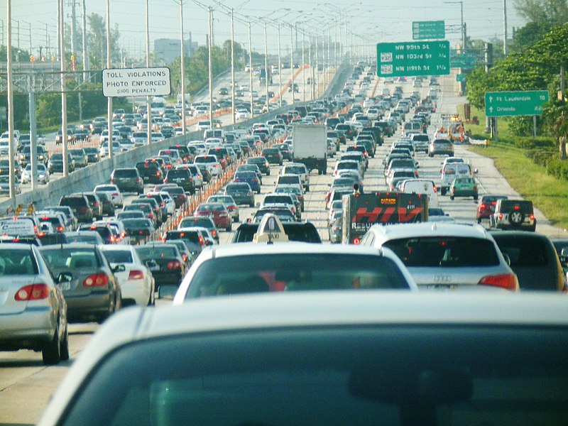 File:Miami rush hour traffic, I-95 North.jpg