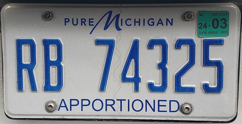 File:Michigan Apportioned License Plate.jpg