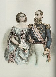 Adelheid met haar man Michaël I van Portugal (19e eeuw)