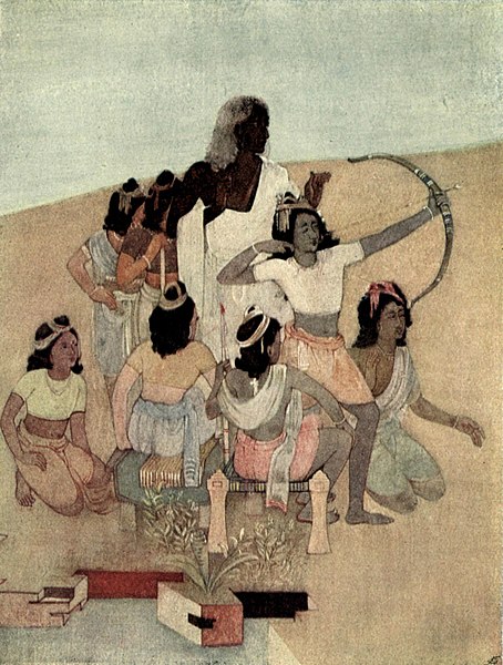 Drona orders Arjuna to shoot the arrow.