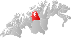 Location of the municipality in the province of Troms og Finnmark