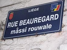 A vallon Liège utcájának neve.jpg