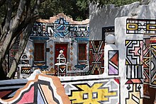 Traditional Ndebele architecture at Lesedi Cultural Village. Ndebele Architecture.jpg