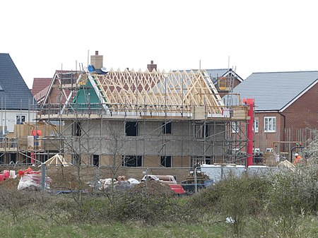 A new house under construction, Wymondham
