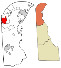 New Castle County Delaware Incorporated and Unincorporated areas Newark Highlighted 1050670.svg