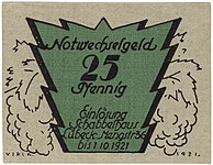 25 Pf., 1921, Vorderseite